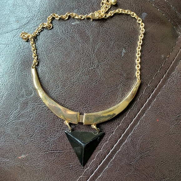 Vintage Jewelry - Vintage gold and black triangle collar necklace Vintage Jewelry - Vintage gold and black triangle collar necklace